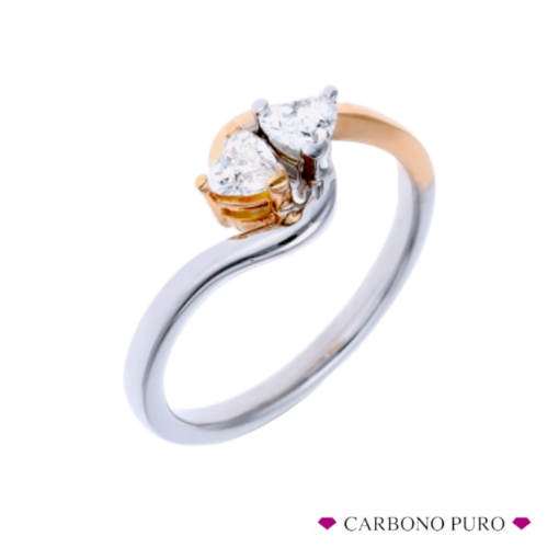Anillo Diamante Corazón Oro Blanco Rosa 0,36ct Dream Gems 462915
