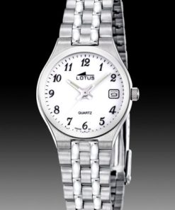Lotus Reloj Mujer Acero Clásico Números Grandes Blanco 15032/1