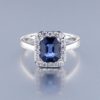 Anillo Piedra Oro Blanco Zafiro Azul Brillante 0,36ct Dream Gems 4412