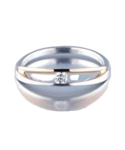 Anillo Oro Bicolor Blanco Rosa Diamante 0,09ct Dream Gems 424515