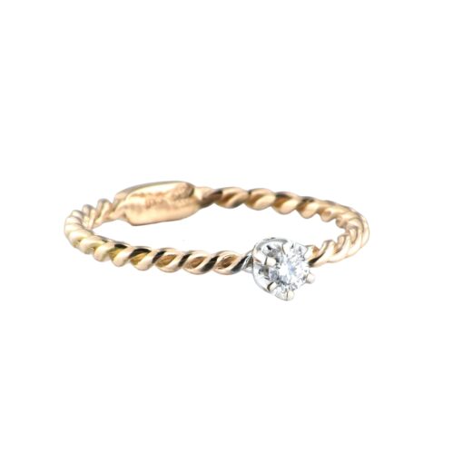 Anillo Oro Rosa Blanco Diamante 0,10ct Dream Gems 462115