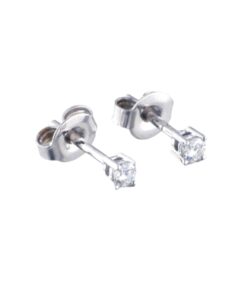 Pendientes 4 Garras Oro Blanco Diamante Dream Gems