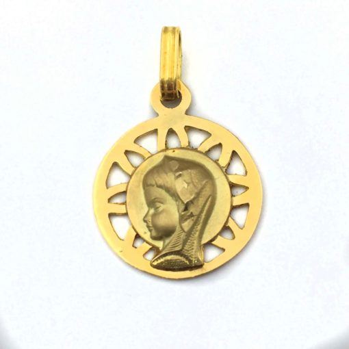 Medalla Virgen Niña Oro Amarillo Colgante 000310182