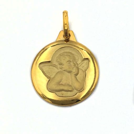 Medalla Ángel de la Guarda Redonda 15mm Oro Amarillo Argyor 1030454L