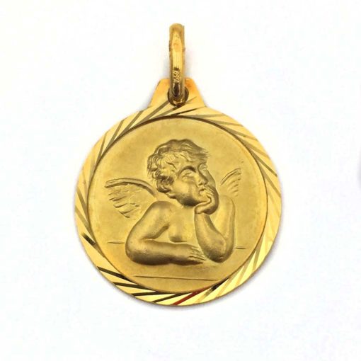 Medalla Ángel Guarda Bisel Brillo Oro Amarillo Argyor 1002454