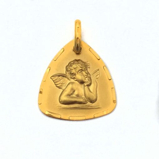 Medalla Triangular Ángel Guarda Oro Amarillo Argyor 1110454