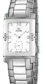 Jaguar Reloj Unisex Rectangular Esfera Blanca Acero J608/2
