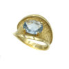 Anillo Piedra Grande Topacio Azul Oro Amarillo Moda 000310842