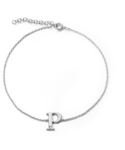 Pulsera Plata Diamante Letra Inicial Nombre Mont Petit Diamant PUP