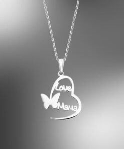 Lotus Silver Collar Plata Máma Amor Mariposa Mother´s Love LP3233-11