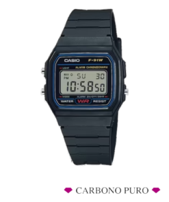 Casio Reloj Digital Basic Clásico Resistente Negro F91W-1YEG