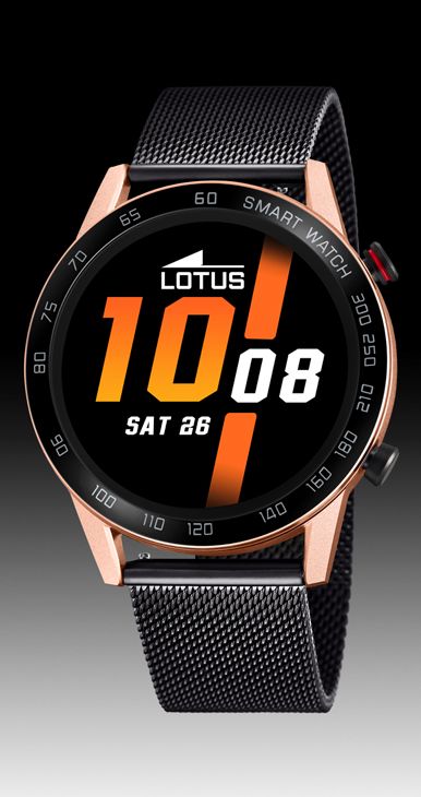Reloj Lotus hombre Smartwatch correa negra acero inoxidable 316L