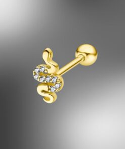 Lotus Silver Pendiente Serpiente Piercing Ear Cuff Dorado LP3375-9/2