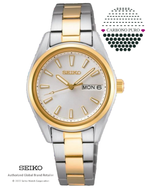 SUR454P1 Seiko Reloj Mujer Neo Classic Cuarzo Calendario Bicolor