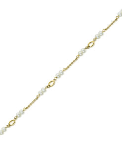 Comunión Pulsera Niña Perlas Oro Amarillo 17 Cm 4P.00330