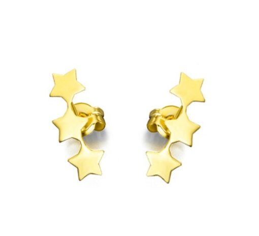 LeCarré Pendientes Trepadores Estrellas Oro Amarillo Earcuff GB018OA