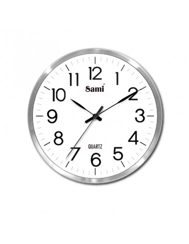 Cocina Reloj Pared Redondo Sami Decoración Color Plata RSP-1159