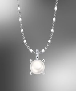 Lotus Silver Collar Mujer Perla Plata Circonita Pearl LP3409-1/1