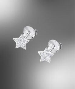 Lotus Silver Pendientes Estrellas Plata Circonita Tuerca LP3263-4-1