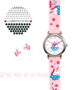 Agatha Ruiz Prada Reloj Niña y Pendiente Plata Unicornio AGR292R+033