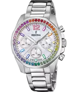 Reloj Festina Mujer Sumergible Crono Acero Rainbow F20606/2