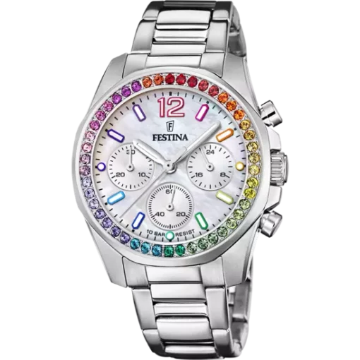 Reloj Festina Mujer Sumergible Crono Acero Rainbow F20606/2