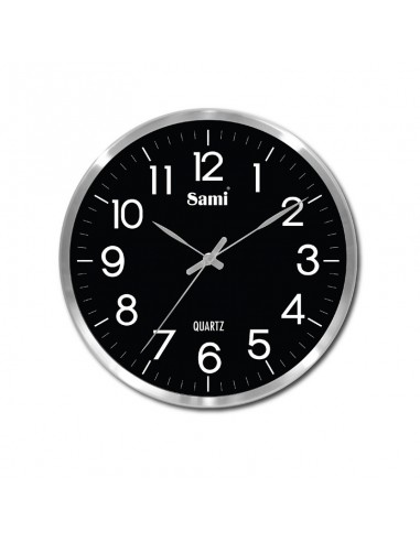 Cocina Reloj Pared Redondo Sami Esfera Negro 34 Cm RSP-11594