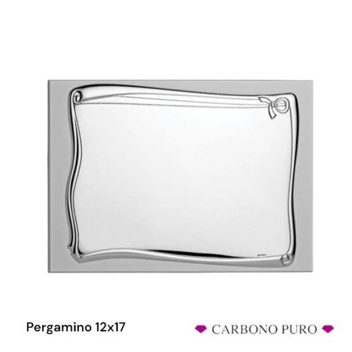 Placa Homenaje Pergamino PVD Plateado 21x16 Flamingo 7QD-DH010B-CARBONO PURO