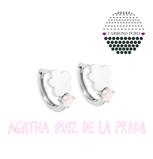 Agatha Ruiz Prada 010CHAN Pendientes Criollas Chanel Plata Perla Flor