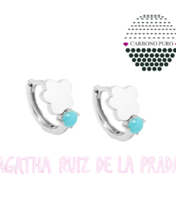 Agatha Ruiz Prada 020CHAN Pendientes Chanel Plata Turquesa Flor