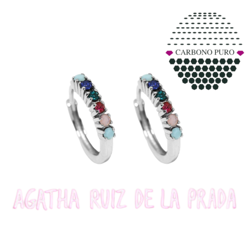 Agatha Ruiz Prada 045CHAN Pendientes Chanel Plata Aro Multicolor