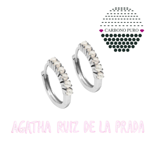 Agatha Ruiz Prada 065CHAN Pendientes Chanel Plata Aro Perlas