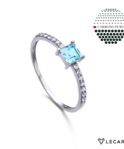 Anillo GA016OB.13 LeCarré Oro Blanco Topacio Azul Diamantes novia