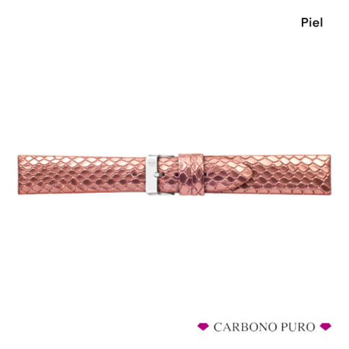 Correa Piel Genérica Compatible Rosé Serpiente mm 1590 CARBONO PURO