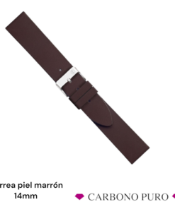 Correa Piel Genérica Compatible Watch Color Marrón 14 mm 1020