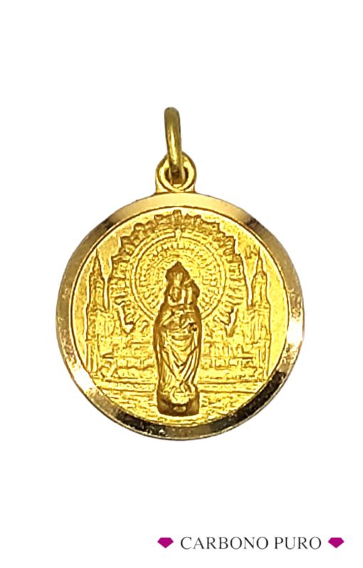 Virgen del Pilar Medalla Oro Amarillo Pilarica PILAR