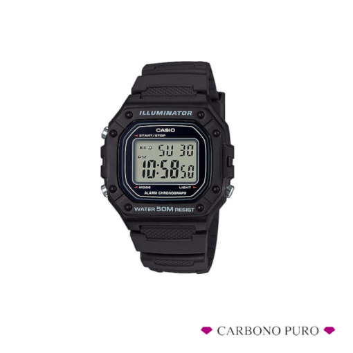 Casio W-218H-1AVEF Reloj Hombre Digital Negro Sumergible 5 ATM