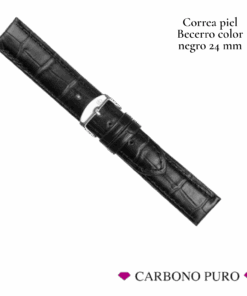 CORREA PIEL NEGRA 24MM GRABADO 115001