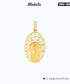 MEDALLA VIRGEN NIÑA CALADA MEDALLA ARGYOR 20867 CARBONO PURO-