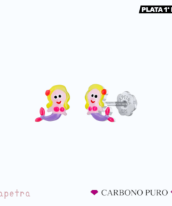 PENDIENTES NIÑA SIRENA PELIRROJA LA PETRA CARBONO PURO 11803LP6X9mm 11 LA PETRA CARBONO PURO 11803LP6X9mm