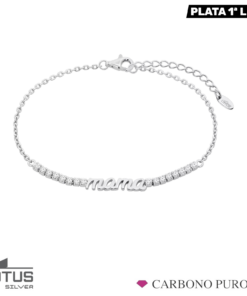 LP3943-2-1 CARBONO PURO LOTUS SILVER pulsera-