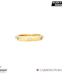 ANILLO DORADO CON CIRCONITAS LABRIORO ANILLO DORADO CON CIRCONITAS LABRIORO 1030 ANILLO LABRIORO CARBONO PURO
