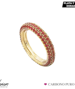 1105 ANILLO CIRCONITAS ROJAS LABRIORO DORADO CARBONO PURO 1105 ANILLO CIRCONITAS ROJAS LABRIORO DORADO CARBONO PURO