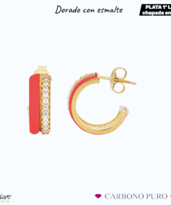 AROS DORADOS ESMALTE CORAL CIRCONITAS LABRIORO CARBONO PURO 2015G-ROSSO CORALLO