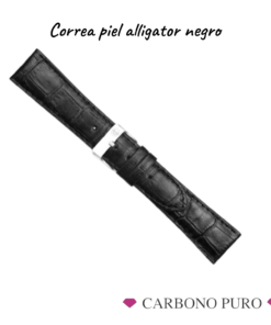 143001 correa piel negra CARBONO PURO