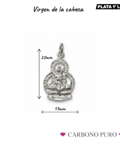 VIRGEN DE LA CABEZA MEDALLA 20MM PLATA AG4139 VIRGEN CABEZA PLATA CARBONO PURO