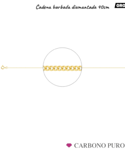 GA25-40CM CADENA ORO 60CM BARBADA DIAMANTADA 0,7MM GA25