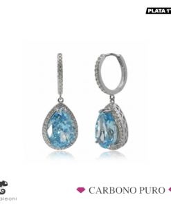 PENDIENTES NOVIA LARGOS COLOR AGUAMARINA WPC013-AR AGUA MARINA CARBONO PURO CAMALEONI