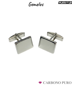 GEMELOS HOMBRE PLATA RECTANGULARES 