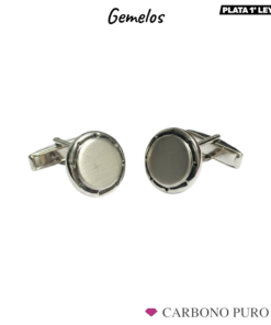 GEMELOS PLATA REDONDOS MATE 